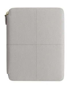 Classic Stitch Soft A5 Zip Folio in Grey