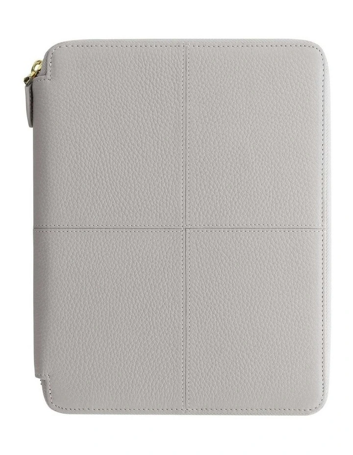 Classic Stitch Soft A5 Zip Folio in Grey image 1