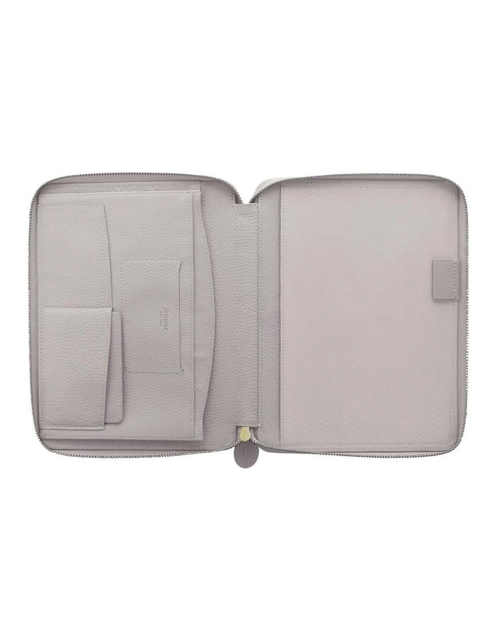 Classic Stitch Soft A5 Zip Folio in Grey image 2