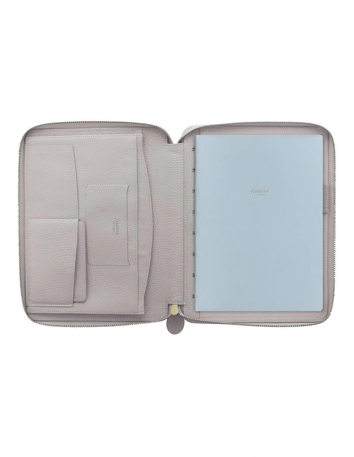 Classic Stitch Soft A5 Zip Folio in Grey image 3