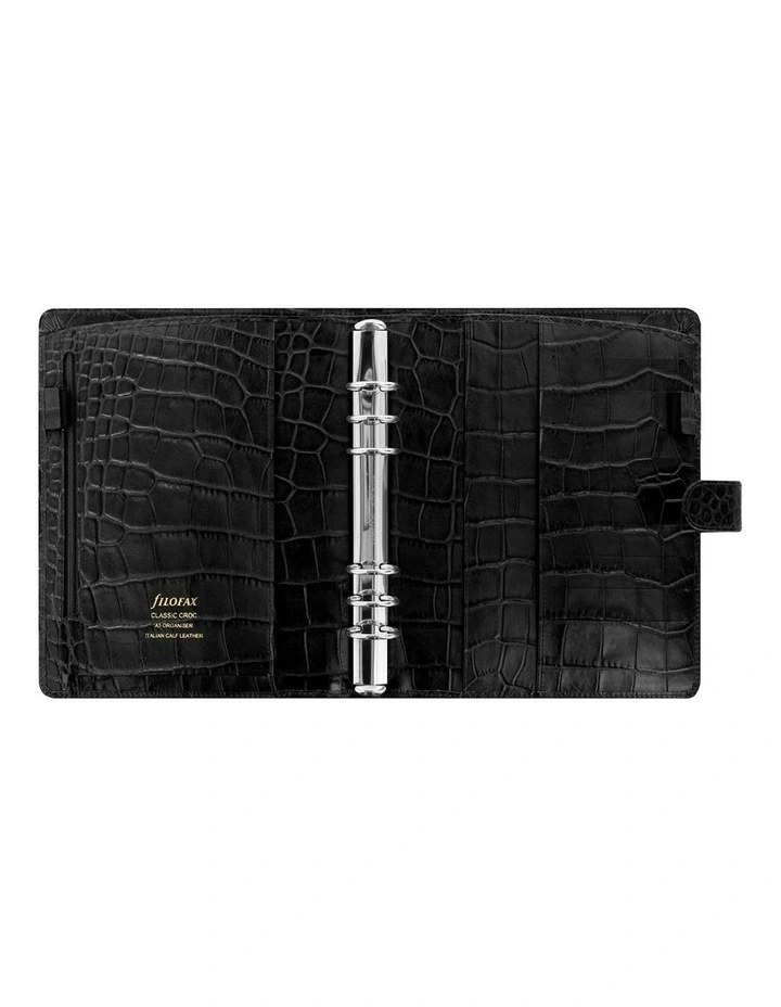 A5 Classic Croc Organiser Ebony image 2