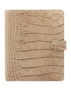 A5 Classic Croc Organiser in Fawn