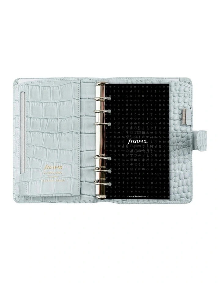 Personal Organiser Classic Croc in Silver Mist image 1