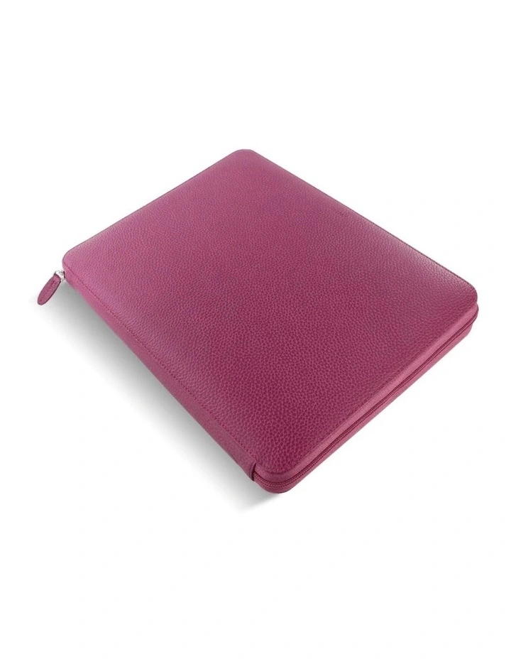A4 Finsbury Zip Folio in Raspberry image 3