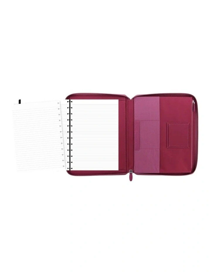 A4 Finsbury Zip Folio in Raspberry image 4