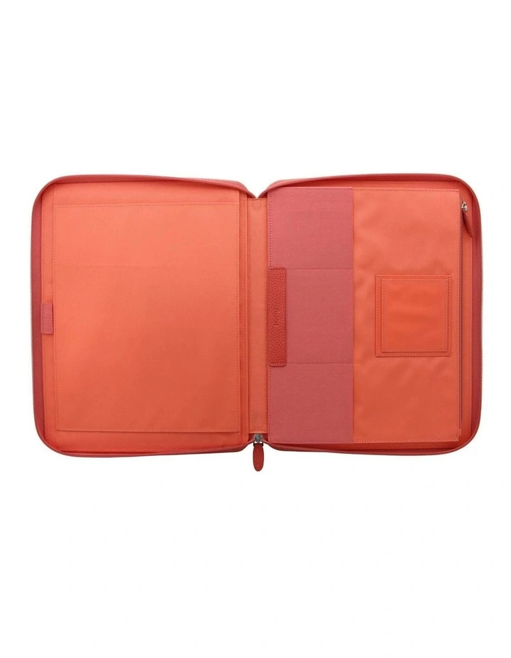 A4 Finsbury Zip Folio in Coral image 2