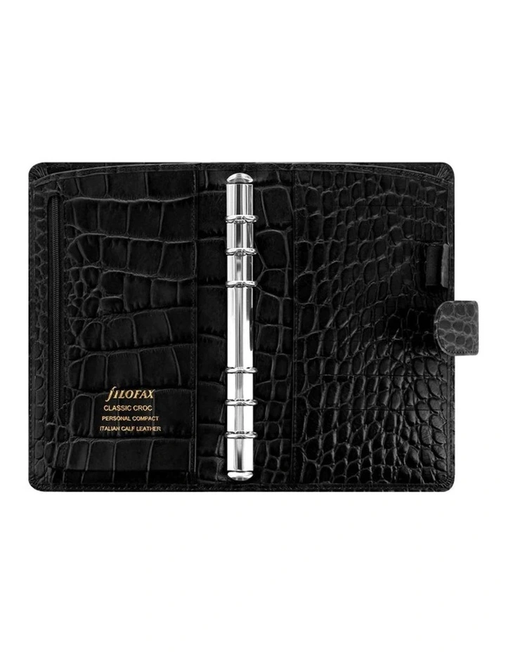 Personal Com Classic Croc Organiser in Ebony image 3