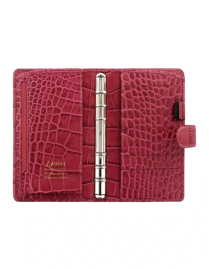Personal Com Classic Croc Organiser in Fuchsia image 2