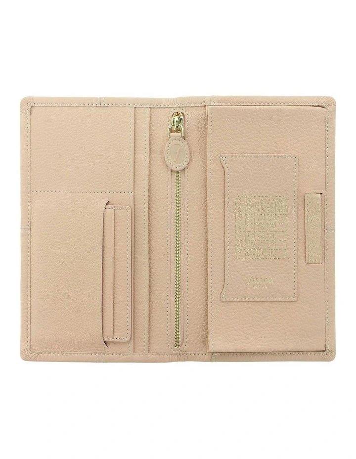 Classic Stitch Soft Travel Wallet in Peach image 2