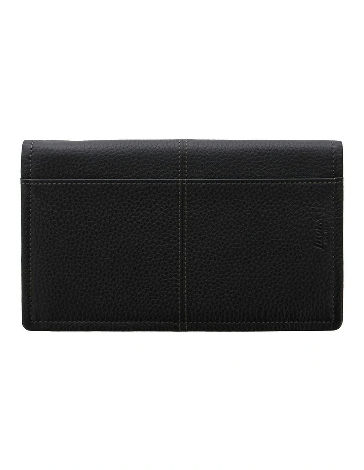Classic Stitch Soft Travel Wallet in Black image 3