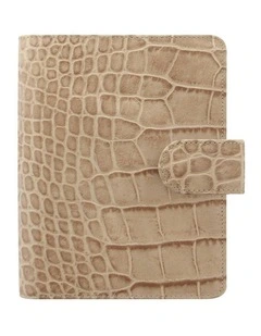 Pocket Classic Croc Organiser in Fawn