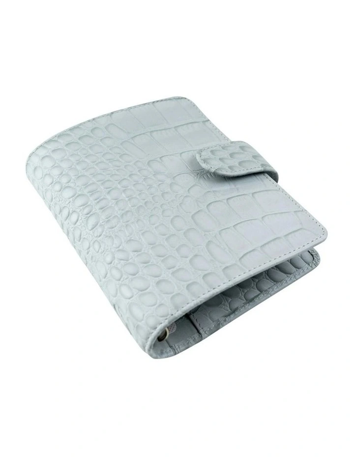 Pocket Classic Croc Organiser in Silver Mist image 1