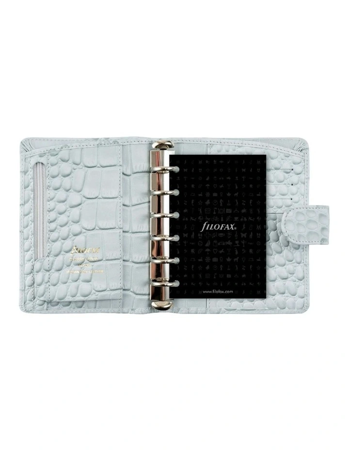 Pocket Classic Croc Organiser in Silver Mist image 2