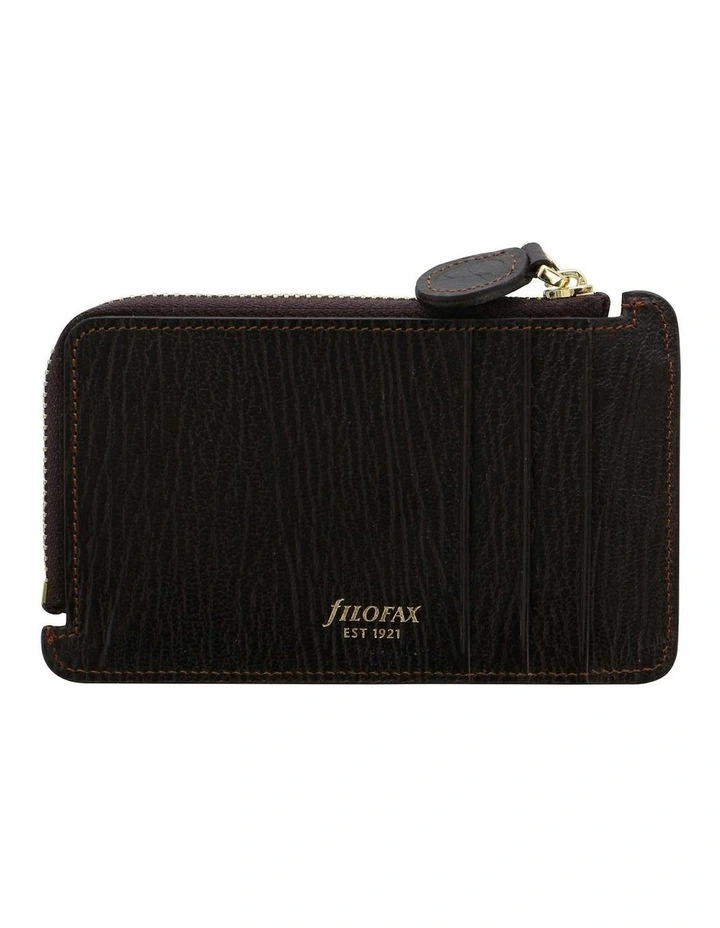 Chester Zip Card Holder in Brown image 2