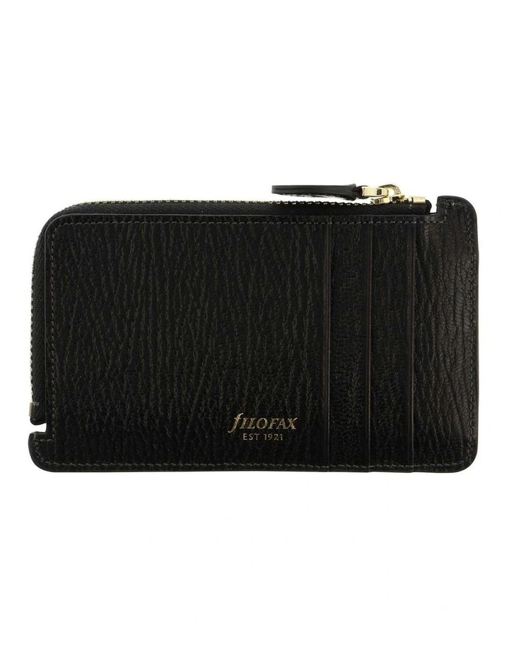 Chester Zip Card Holder in Black image 2