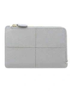 Classic Stitch Soft Zip Card Holder in Grey