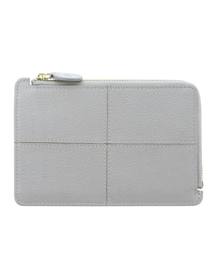 Classic Stitch Soft Zip Card Holder in Grey image 1