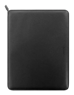 A4 Saffiano Zip Folio in Black