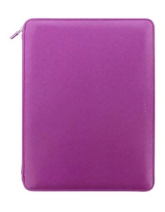 A4 Saffiano Zip Folio in Raspberry