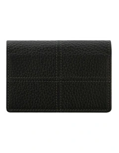 Classic Stitch Soft Business Card Holder in Black