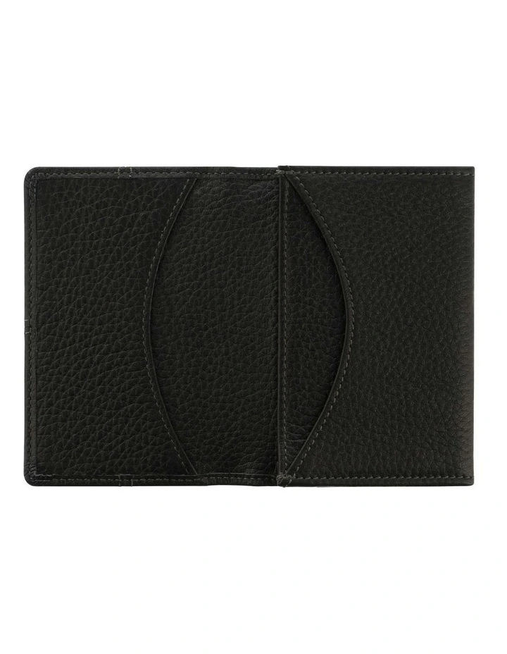 Classic Stitch Soft Business Card Holder in Black image 2