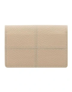 Classic Stitch Soft Business Card Holder in Peach