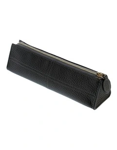 Classic Stitch Soft Zip Pen Case in Black