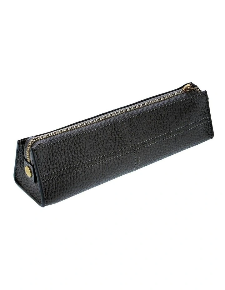 Classic Stitch Soft Zip Pen Case in Black image 2