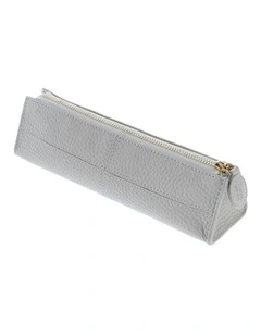 Classic Stitch Soft Zip Pen Case in Grey