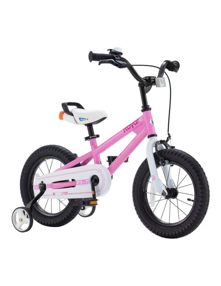 RoyalBaby Freestyle Pink 7th Sport Kids Bike with Training Wheels 14 Inch Wheel Bicycle Boys Girls image 1