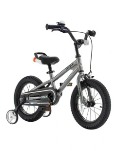 RoyalBaby Freestyle Grey 7th Sport Kids Bike with Training Wheels 16 Inch Wheel Bicycle Boys Girls