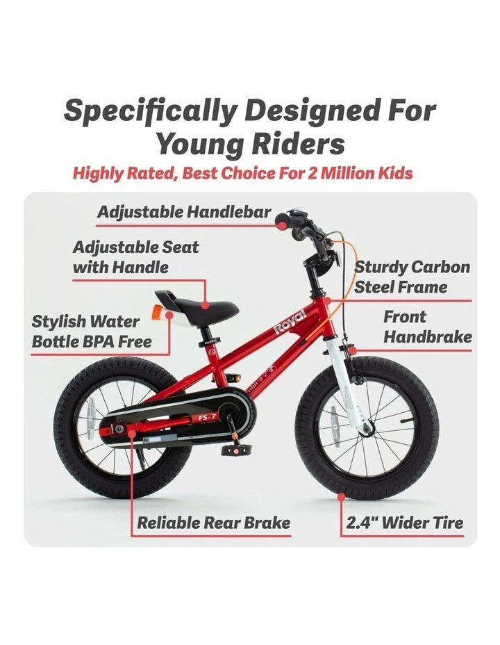 Freestyle 7th Sport Kids Bike with Training Wheels 16 Inch Wheel Bicycle Boys Girls in Red image 3