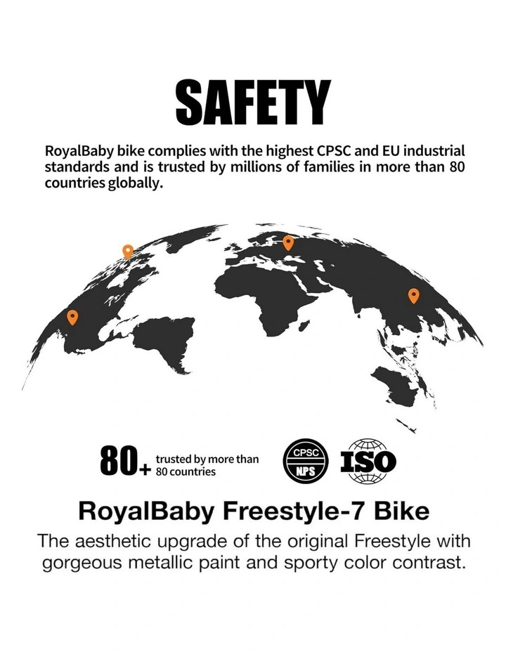 RoyalBaby Freestyle Red 7th Sport Kids Bike with Training Wheels 16 Inch Wheel Bicycle Boys Girls image 7