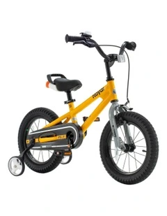 RoyalBaby Freestyle Yellow 7th Sport Kids Bike with Training Wheels 16 Inch Wheel Bicycle Boys Girls