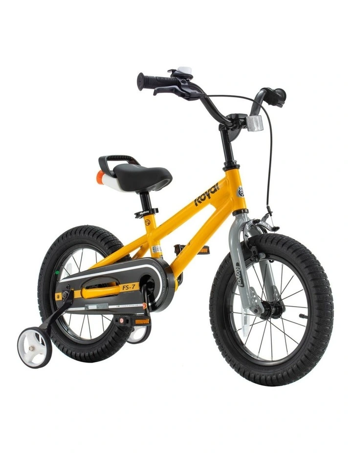 RoyalBaby Freestyle Yellow 7th Sport Kids Bike with Training Wheels 16 Inch Wheel Bicycle Boys Girls image 1