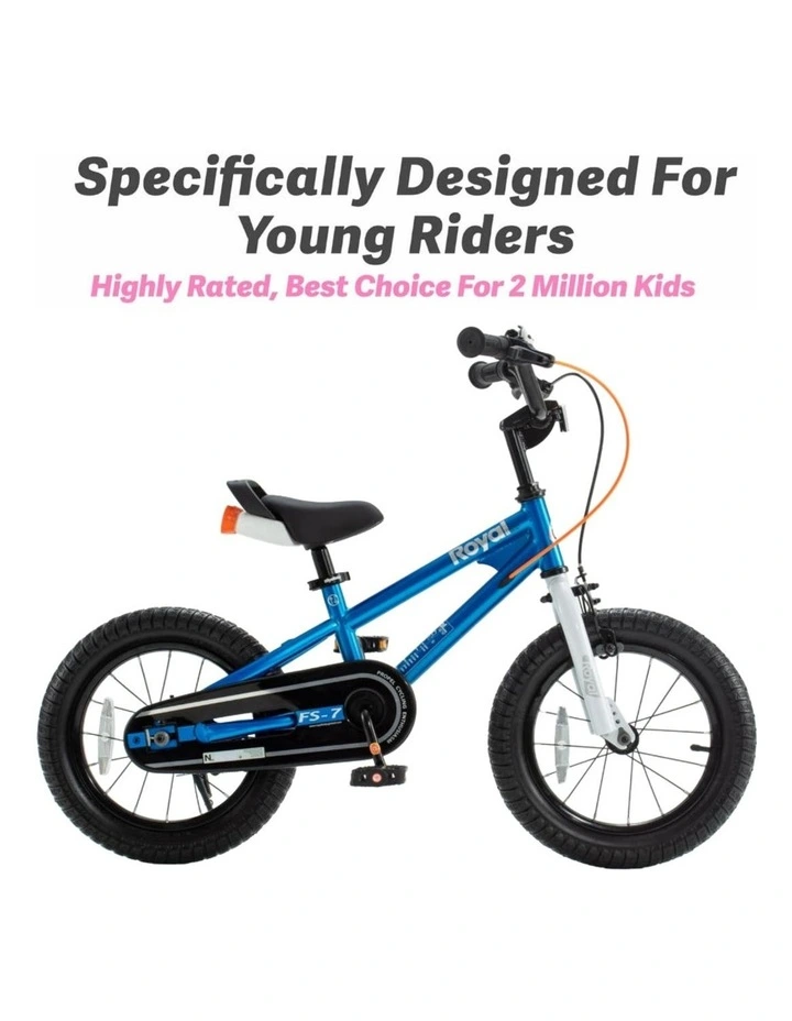 RoyalBaby Freestyle Blue 7th Sport Kids Bike with Training Wheels 16 Inch Wheel Bicycle Boys Girls image 3