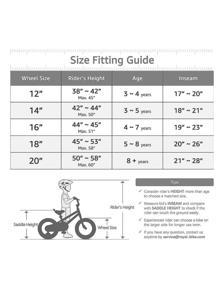 RoyalBaby Freestyle Blue 7th Sport Kids Bike with Training Wheels 16 Inch Wheel Bicycle Boys Girls image 6