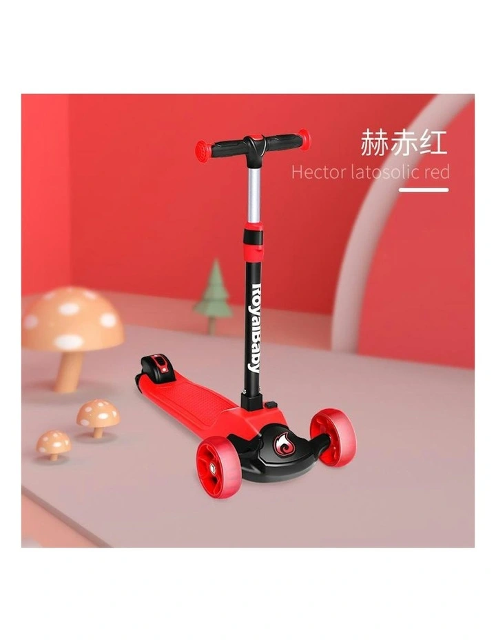 Foldable Adjustable Flasing Wheels Kick Scooter in Blue Red image 4