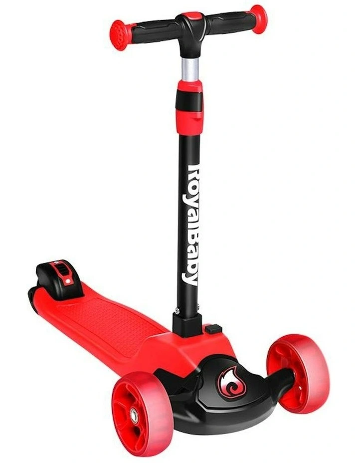Foldable Adjustable Flasing Wheels Kick Scooter in Blue Red image 5