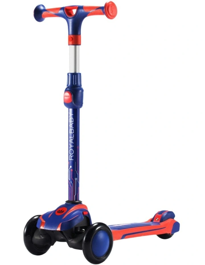 Adjustable Height 3 Flashing Wheels Scooter in Blue Red image 1