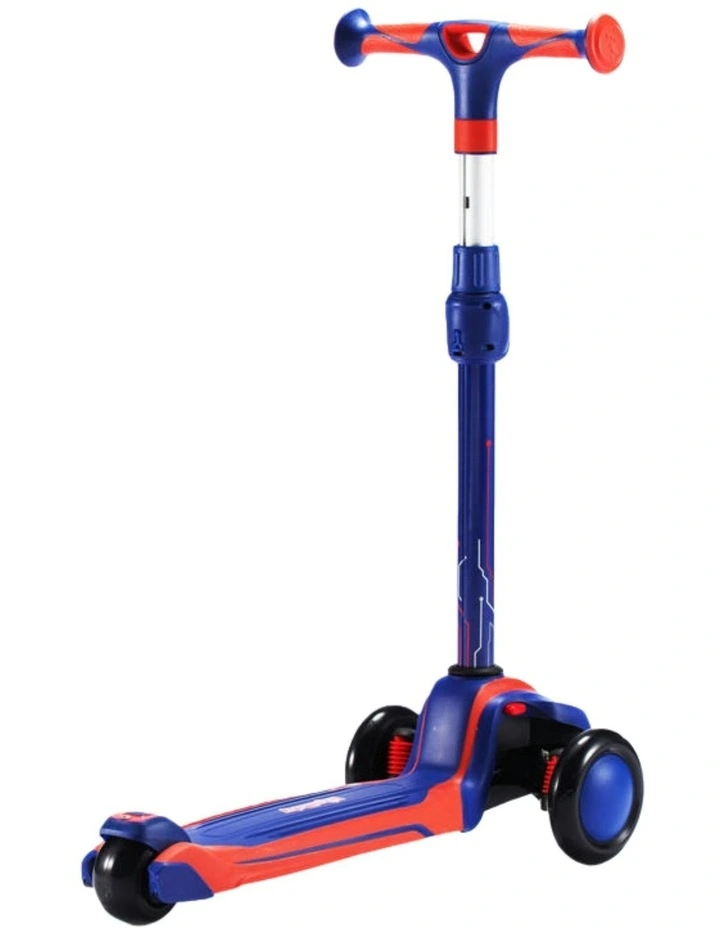 Adjustable Height 3 Flashing Wheels Scooter in Blue Red image 2