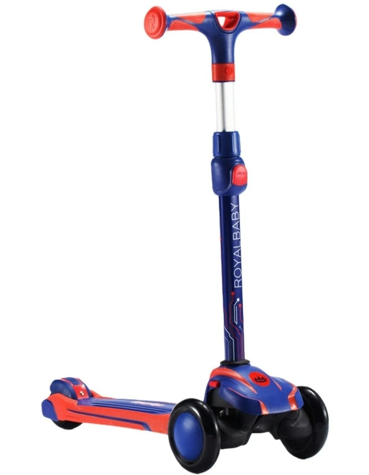 Adjustable Height 3 Flashing Wheels Scooter in Blue Red image 4
