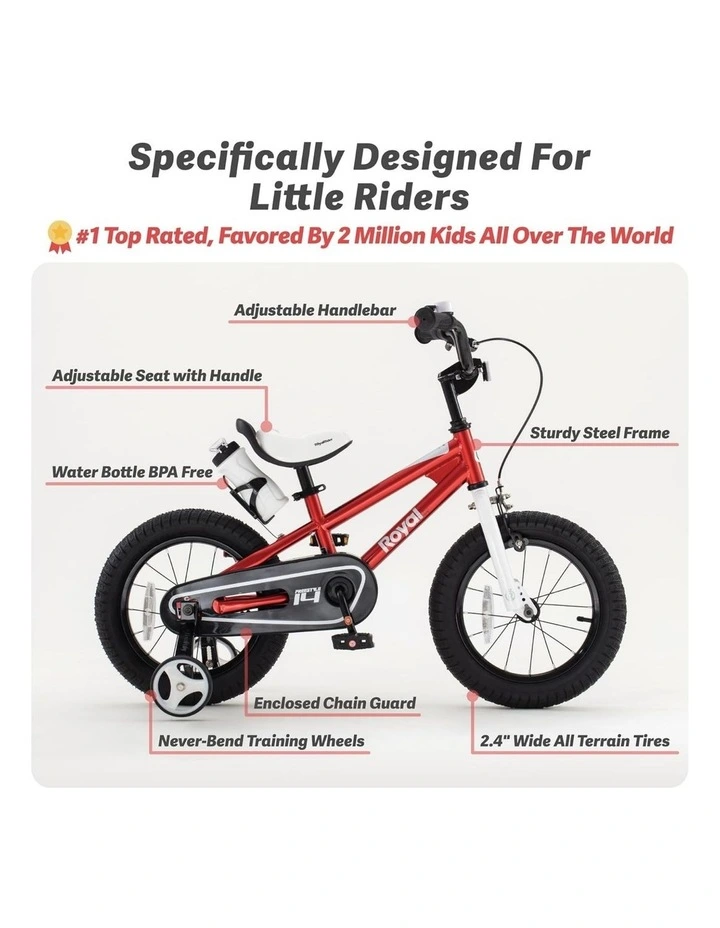 RoyalBaby Kids Bike Red Freestyle 8th BMX 12 14 16 18 20 Inch Wheel Childrens Bicycle for Boys Girls Ages 3 Years image 2
