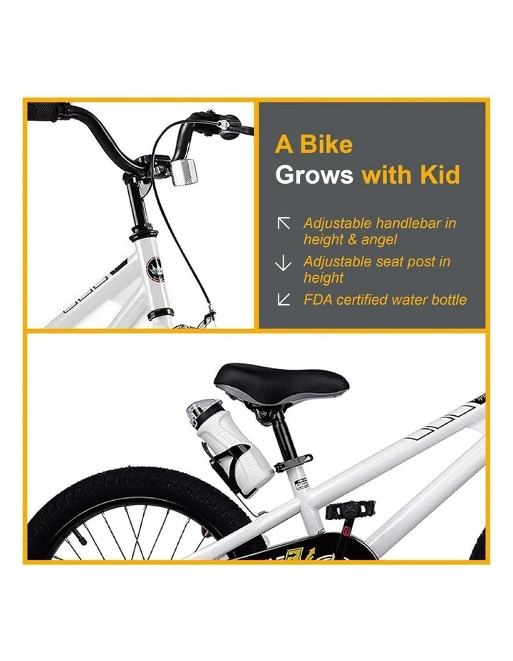 RoyalBaby Kids Bike White Freestyle 8th BMX 12 14 16 18 20 Inch Wheel Childrens Bicycle for Boys Girls Ages 3  Years image 3