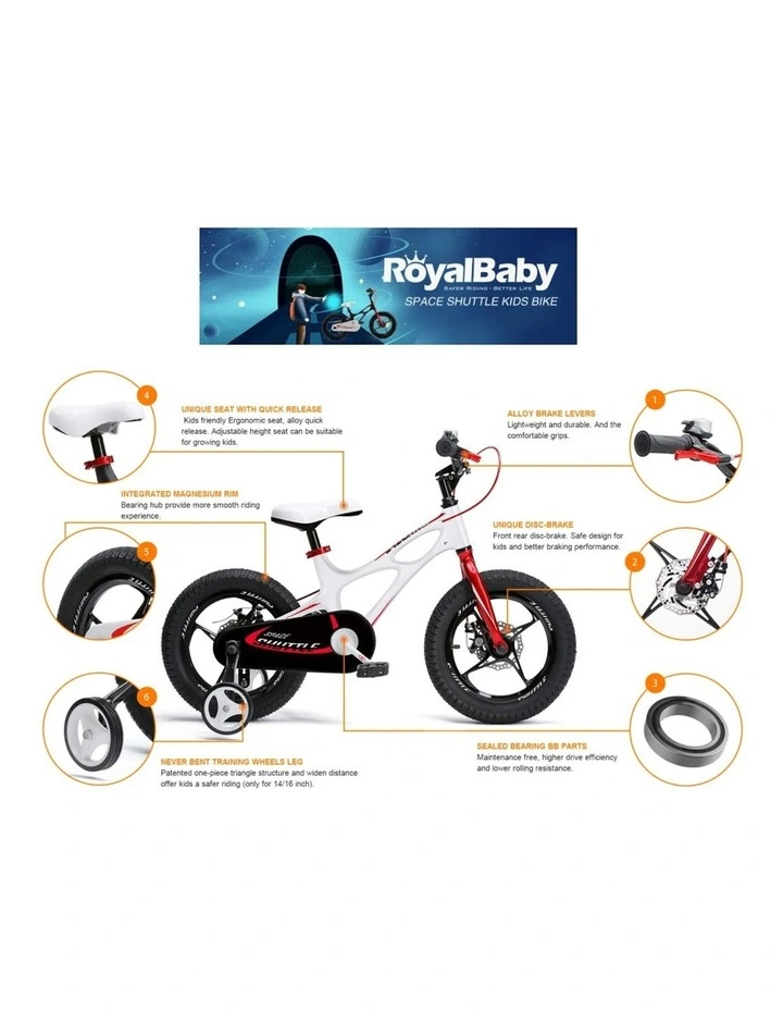 Space Shuttle 14/16/18" Kids Bike Black image 6