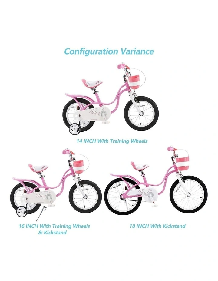 Swan Girls 14/16/18" Kids Bike Pink/White image 6