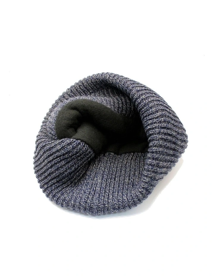 Rib Knit Thinsulate Beanie in Navy Marle image 2