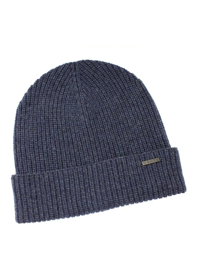 Pure Merino Wool Beanie in Indigo image 1