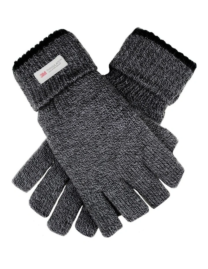 Fingerless Knit Gloves in Charcoal image 1