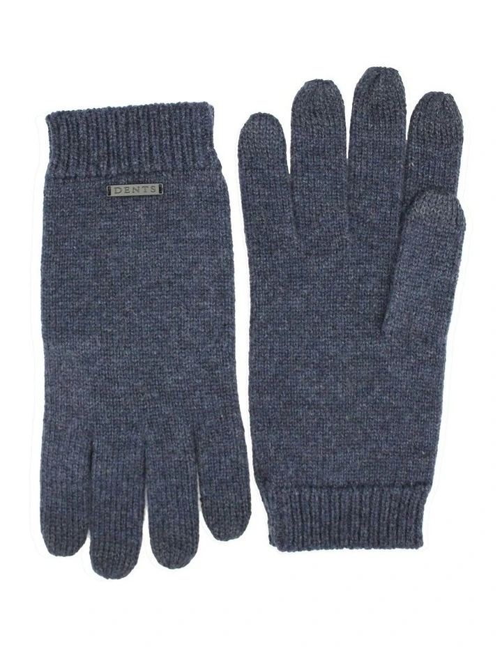 Touchscreen Pure Merino Wool Gloves in Indigo image 2